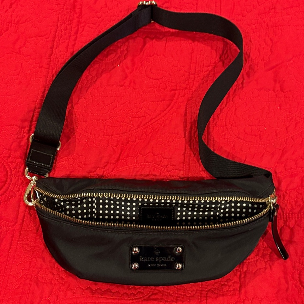 Kate Spade Black Crossbody with Gold Accents